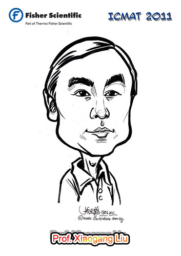 Caricature for Fisher Scientific - Prof. Xiaogang Liu