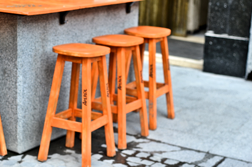 orange chairs