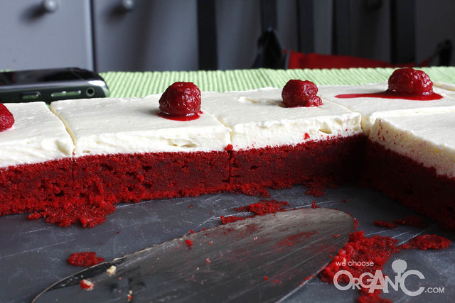 red velvet cake - sheet cake