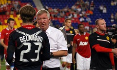 Beckham chats with Ferguson
