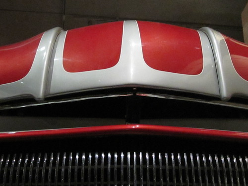 Abstract Red and Silver Grill Design