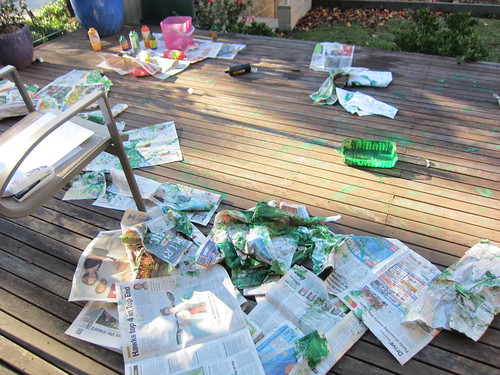 Kids painting mess