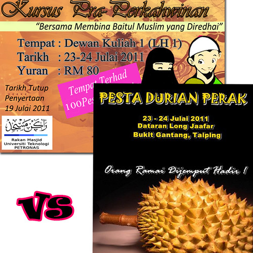 Kursus Pra-Perkahwinan vs Pesta Durian Perak