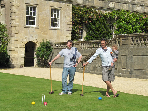 dads playing croquet