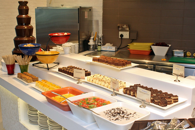 The dessert station may be small but it's one of the better stops here!