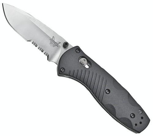 Benchmade Mini-Barrage AXIS-Assisted 2.91" Satin Combo Blade, Valox Handles