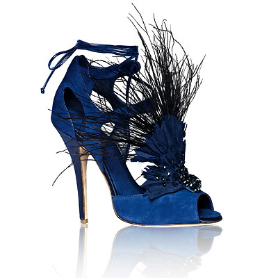 Donna-Karan-Cobalt-Blue-Feather-Crystal-Sandals-1