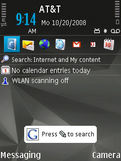 S60e3 (an N95) with quick access icons, and a quick access button to access an on-screen widget!
