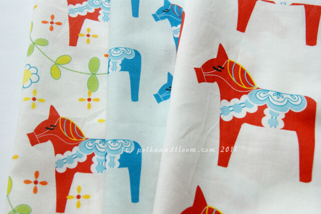 Dala horse fabric designs