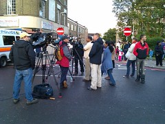 TV crews on Tottenham High Rd by yurri
