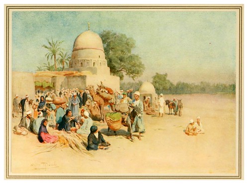 014-Un mercado al borde del desierto-An artist in Egypt (1912)-Walter Tyndale