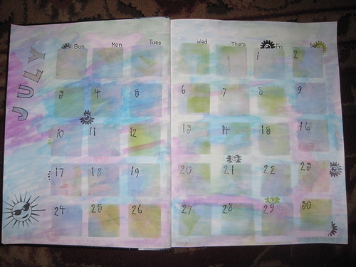 I made a calendar in my new sketchbook