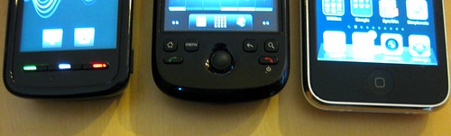 Nokia 5800, HTC Magic 32B, iPhone 3GS button bars