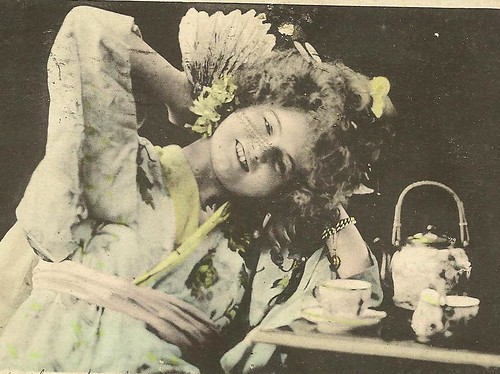 Vintage UDB Postcard Little Geisha at a spot of Tea 1907 ASTORIA Oregon cancel