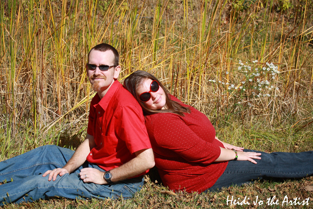 Close up couple in red