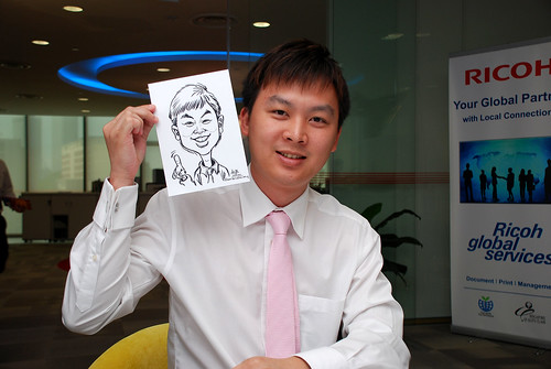 Caricature live sketching for Ricoh Roadshow - 1