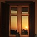 Sunset through a window. Agkeria, Paros
