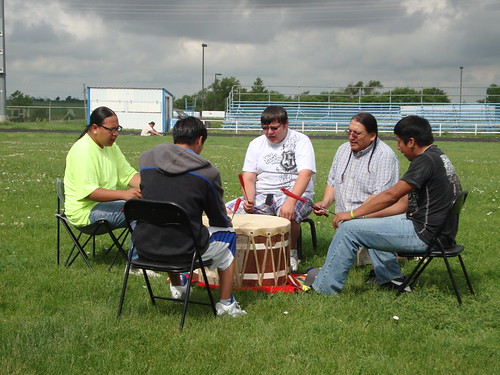 Cheyenne Eagle Butte School Drum Circle made up of youth who sing traditional Lakota songs.
