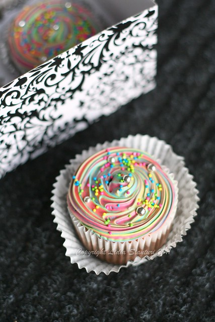 Rainbow Swirl Cupcake