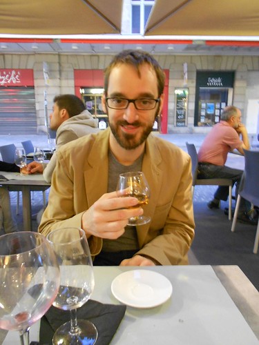 Nate Drinking Armagnac in Dijon