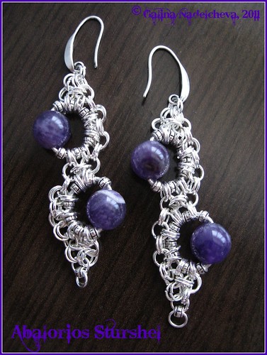 Pendientes Chainmaille&Amatista