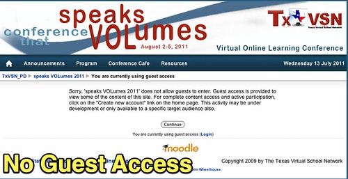 speaks VOLumes 2011: No Guest Access