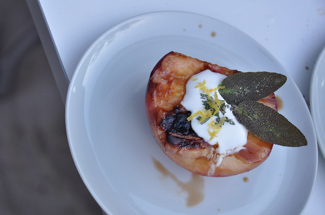 sweet balsamic grilled white peaches