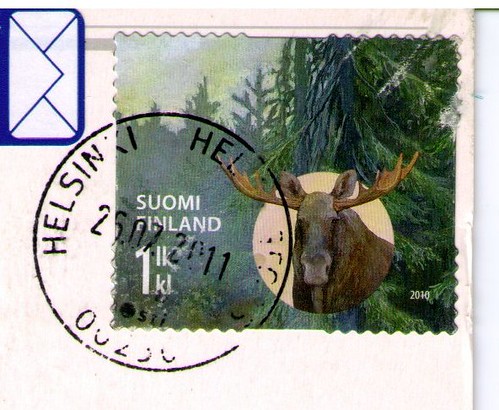 Moose braille stamp from Finland
