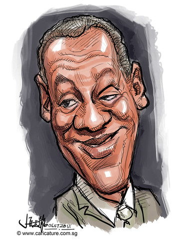 digital quick caricature colour sketch of Bill Cosby