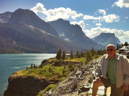 My dad by St Mary's Lake, Glacier National Park