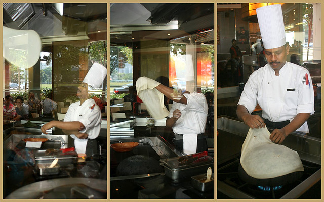 Making "roomali", a paper-thin roti, requires leet skills in flipping!