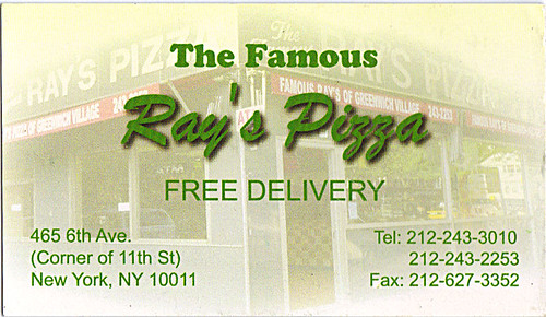The Famous "Ray's Pizza" :: Buisnesss Card  { Greenwich Village,Manhattan } ((  200x ))