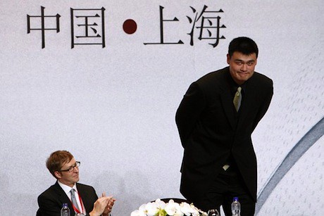 July 20th, 2011 - Yao Ming and Colin Pine at Yao's retirement press announcement