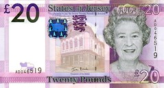 Front of Jersey £20 bank note 2011