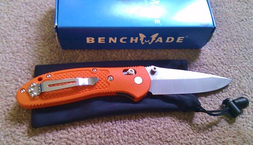 Benchmade Griptilian 3.45" X15 T.N. Steel Plain Blade, Orange Handles