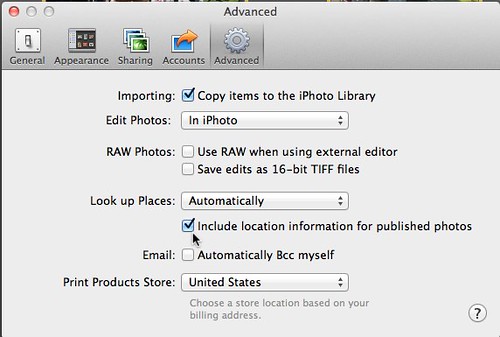 Advanced iPhoto '11 - Include location information for published photos