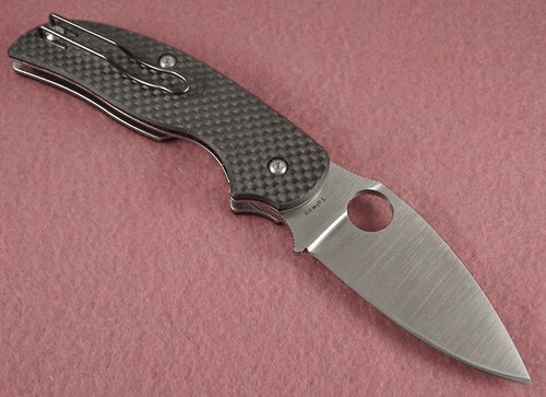 Spyderco Sage Folding Knife 3" S30V Plain Blade, Carbon Fiber Handles