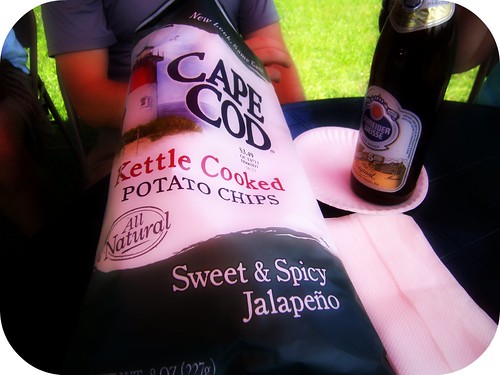 Delicious Cape Cod chips with free beer from local package store (yes, they will give thru-hikers a free beer of thier chosing!)