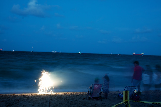 July 4th beach fireworks
