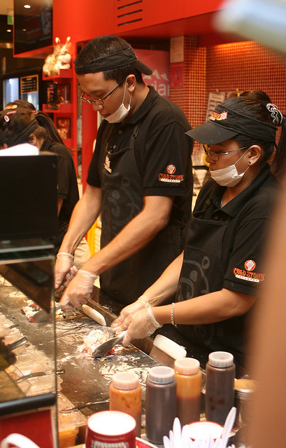 Cold Stone Creamery staff doing the mix-in