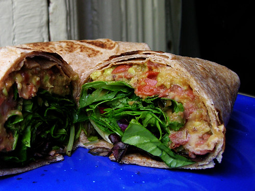 red bean and avocado wrap