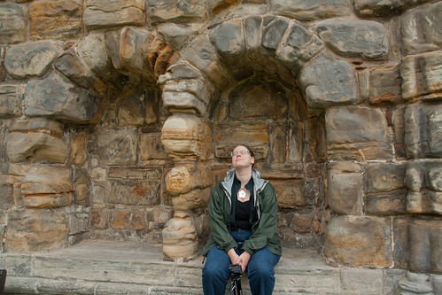 Susanne at the Cathedral of St. Andrews