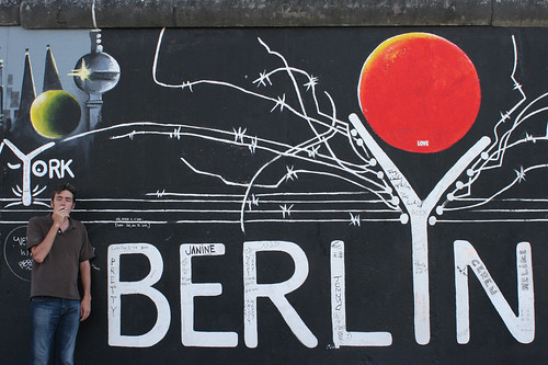 Takin' a drag at the Berlin Wall