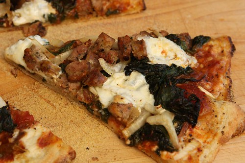 Swiss Chard and Rope Sausage Pizza with Fennel