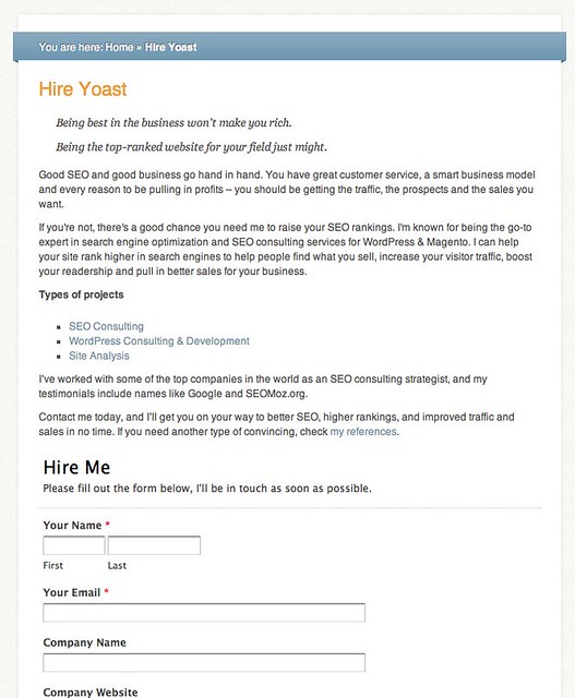 Hire Yoast - Yoast - Tweaking Websites