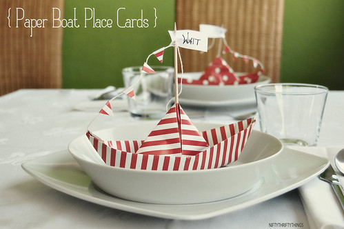 {paper boat place cards}