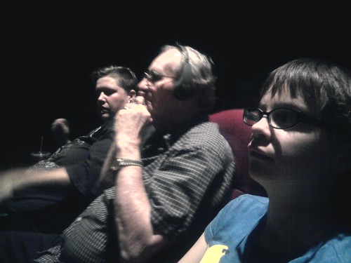 Grandfather is at the movies. Win!