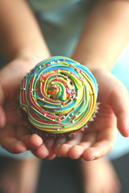 Rainbow Swirl cupcake