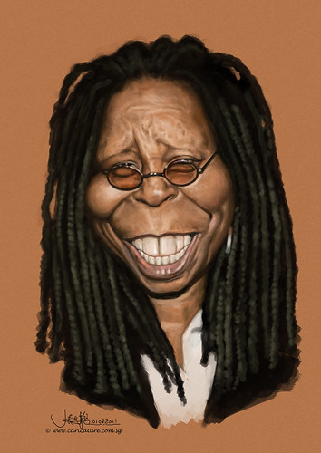 digital caricature of Whoopi Goldberg