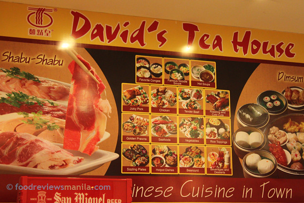 David's Tea House menu board
